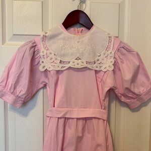 Girls' Puff Sleeve Pink Formal Dress